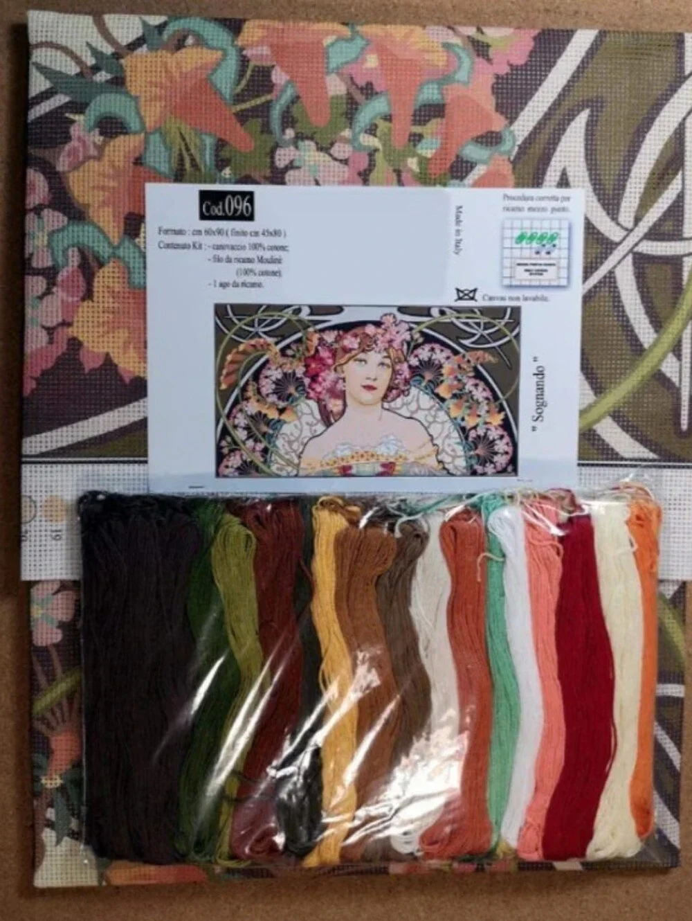 Art Nouveau Italian Krainer Needlepoint Kit 45 x 80 cm